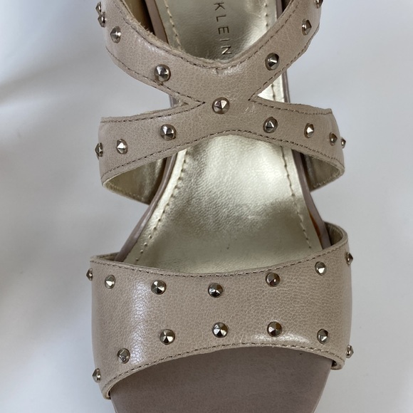 Anne Klein Florissa Tan Leather Platform Heeled Sandals - Picture 6 of 12